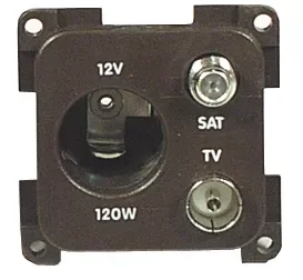 Do wyczerpania zapasów GNIAZDO ELEKTRYCZNE SYSTEM 10000 12V AUTO+TV+SAT BRĄZOWE