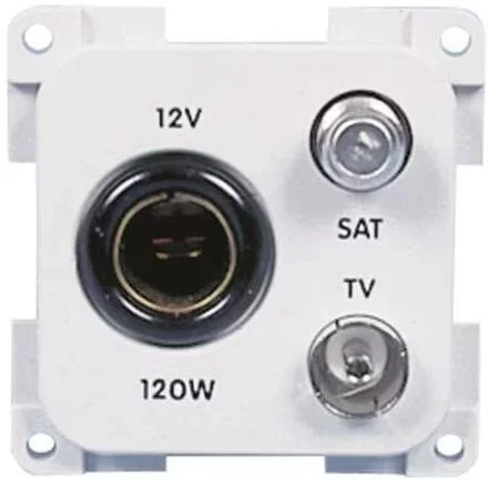 Ostatnie sztuki GNIAZDO ELEKTRYCZNE SYSTEM 10000 12V+TV+SAT BIAŁE