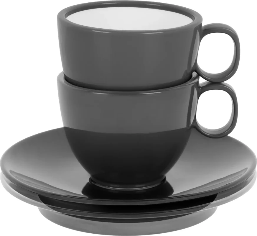 Okazja FILIŻANKA I SPODEK BRUNNER ESPRESSO CZARNY 2 szt.