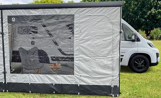 ŚCIANA REIMO TENT PRZÓD 430 cm RAIN BLOCKER GIRONA DRZWI + OKNO Taniej
