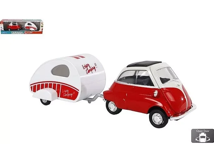 Do wyczerpania zapasów ZABAWKA "AUTO BMW ISETTA Z PRZYCZEPĄ 18,5 cm