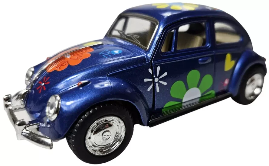 Nie przegap ZABAWKA "AUTO VW GARBUS CLASSIC 1967 1:32 W KWIATKI NIEBIESKI